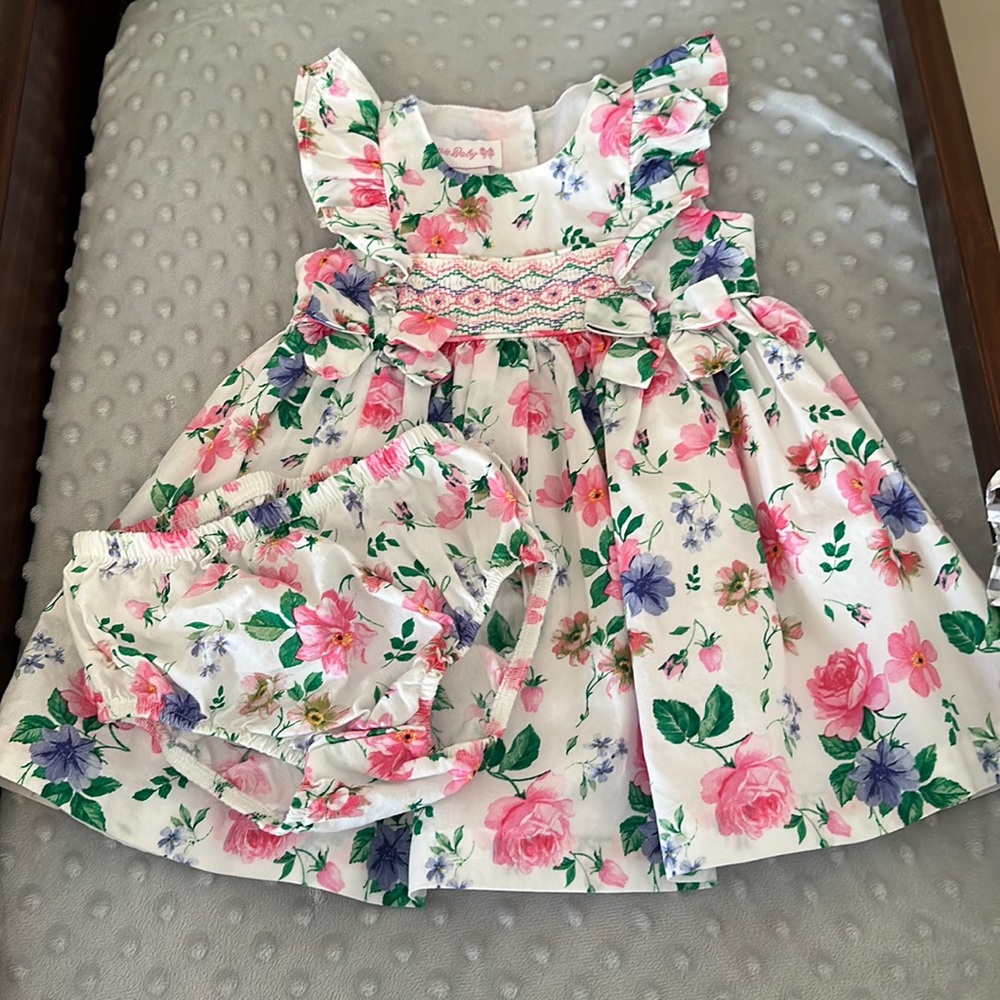 Baby Girl 2 Piece Dress & Diaper Cover